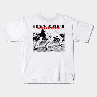 Two runners with Track & Field Athlete written Kids T-Shirt